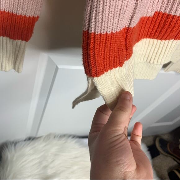 Madewell Multicolor Stripe Knit Patch Pocket Sweater Size XS - Picture 5 of 9